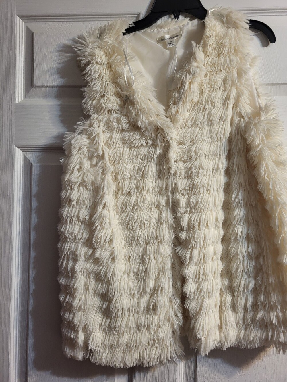 John Paul Richard Ivory Textured Faux Fur Medium Teddy Jacket